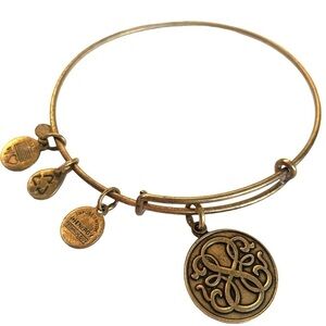 Alex and Ani Path of Life Charm Bracelet Gold Finish Expandable 2”- 3.5”